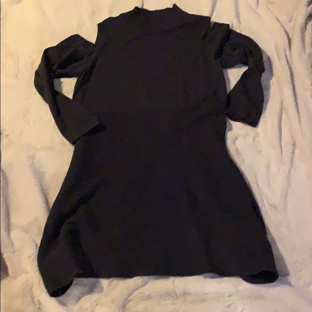 Cold shoulder knit dress